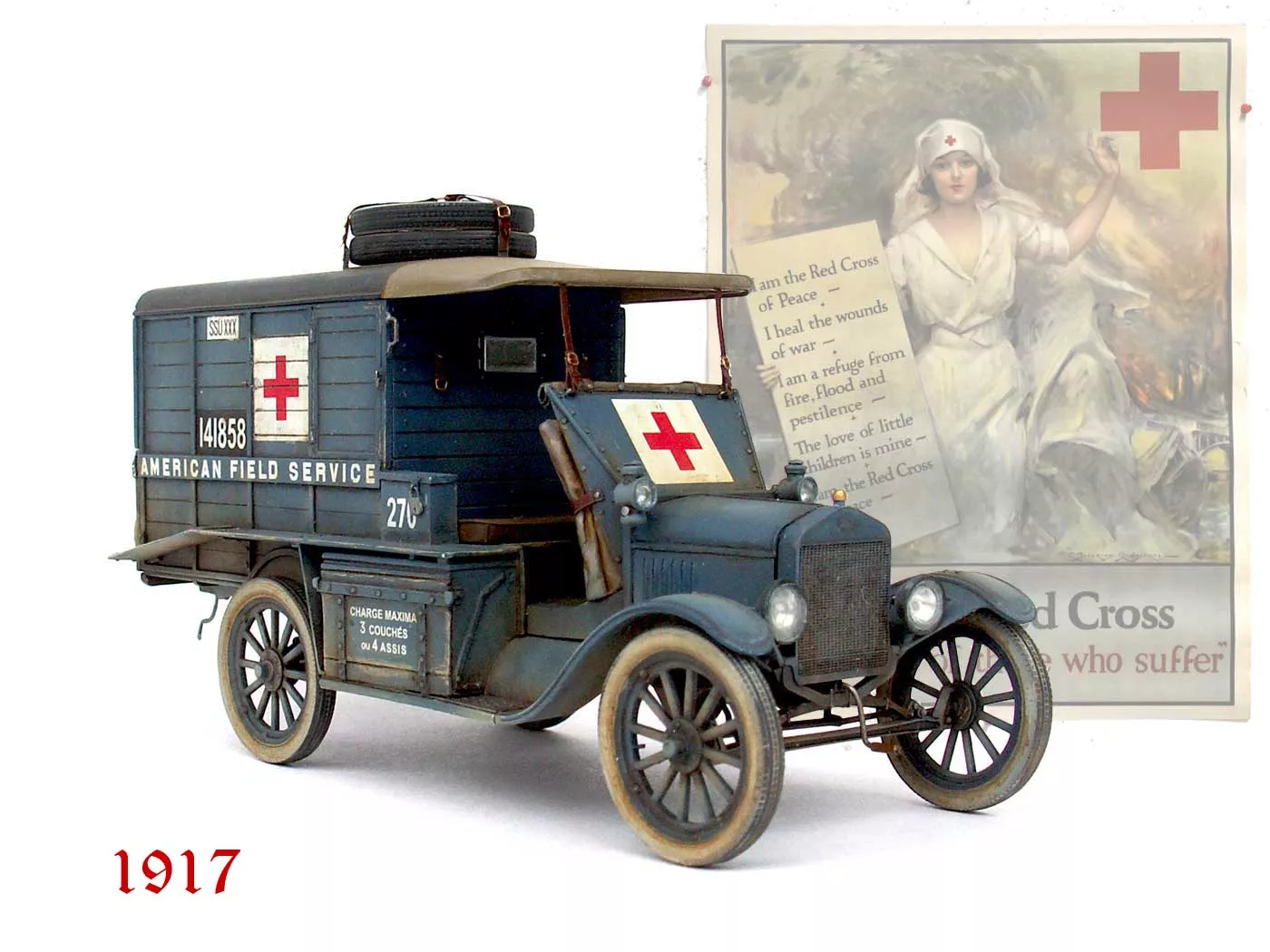 Модель Т 1917г. санитарная(раннего выпуска). Автомобиль американской санитарной службы IMB
